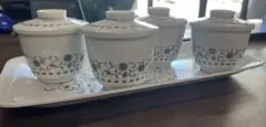 昭和レトロNoritake ノリタケ Silver Queen 茶碗蒸し４客のサムネイル