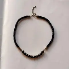 青色ストーン付きメタルブレスレット