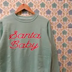 サンタベビー クリスマス スウェット レディース US古着 ミントグリーン