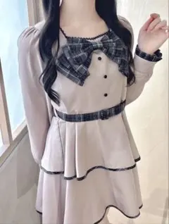 evelyn ビッグリボンティアードワンピース エブリン ピンク S - メルカリ