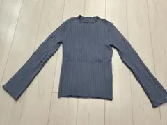 リブ編みニット uネック