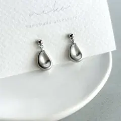 193｜ ぷっくり しずく ピアス イヤリング シルバー アクセサリー シンプル
