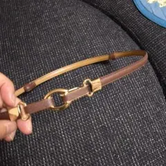 1回着用　ブラウン細ベルト ゴールド金具付き