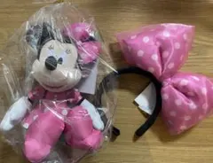 新品タグつきセット　ミニーの日　ミニーぬいぐるみとカチューシャセット