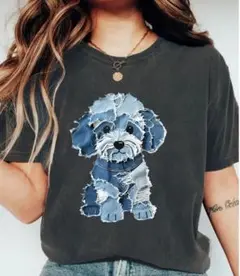 ★値下げ！Tシャツ・・プリントわんこ　　犬　　XLサイズ　　ダークグレー