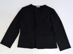 J.PRESS ノーカラージャケット　Vネック　　オフィス　ビジネス　ネイビー