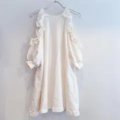onespo ワンスポ　フリル　オフショルダー　チュニック　スウェット　美品