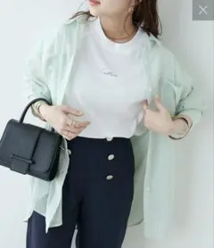 NICE CLAUP ナイスクラップシアーストライプシャツ　フリーサイズのサムネイル