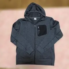 美品★イグニオ★裏フリースジップアップパーカー★濃グレー★サイズO
