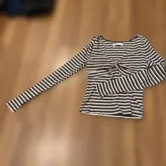 Hollister ストライプ Vネック リブ生地　M