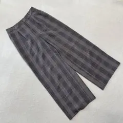 LAUTREAMONT ワイドパンツ グレー チェック柄 ポリエステル 36