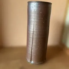 備前焼き 陶器 花瓶 筒型 伝統工芸