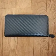 メンズ 長財布 ブラック 大容量 財布 カーボン調 小銭入れ