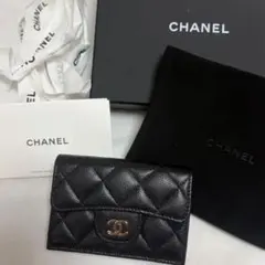 CHANEL 三つ折り財布 キャビアスキン ブラック - メルカリ