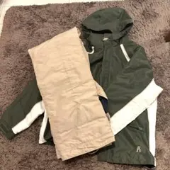 150 スキーウェア スノボウェア ウィンター ウェア グリーン ベージュ