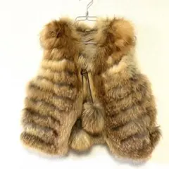 毛皮ベスト　リアルファー　サイズMくらい　Y2K