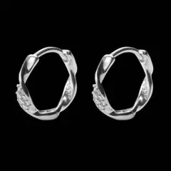 リングピアス メンズ シルバー925 フープピアス 新品 両耳【PN2-715】