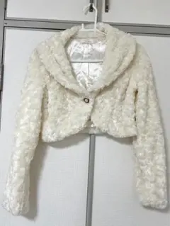 LIZ LISA アイボリー フェイクファーショートボレロ