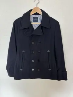 【美品】RAGEBLUE Pコート M ネイビー｜ウール混・裏地ストライプのサムネイル