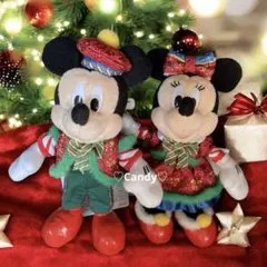 ディズニー クリスマス 2025 ミッキー ミニー ぬいぐるみバッジ タグ付き