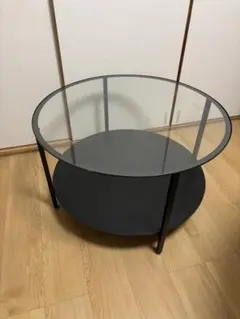 【ほぼ新品値下げ】ローテーブル IKEA 黒 丸テーブル　注意点ご確認願います ほぼ新品値下げ】ローテーブル IKEA 黒 丸テーブル 注意点ご確認