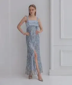 leja リーフシシュウAラインワンピースドレス - メルカリ