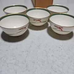 香蘭社　湯飲み 5個セット 花模様 陶器