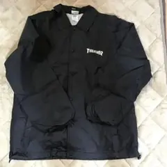 THRASHER 黒 ナイロンコーチジャケット　M