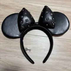 スタッズ付き黒ミニーマウスカチューシャ