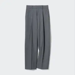 美品 ユニクロ タックワイドパンツ グレー XS