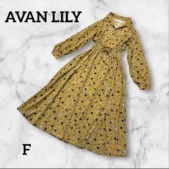 AVAN LILY 花柄 長袖 シャツロングワンピース フレア Fサイズ