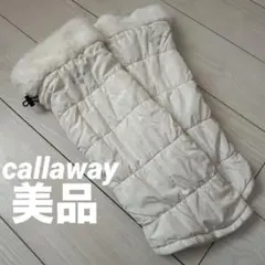 美品★キャロウェイ 中綿レッグウォーマー ドロスト付き ホワイト（アイボリー）