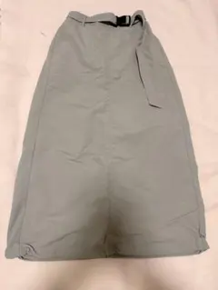 カーキ　ロングスカート ベルト付き　discoat