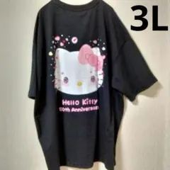ハローキティ50周年 半袖Ｔシャツ　ブラック　ラインストーン