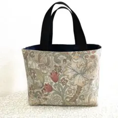 ウィリアムモリストートバック　 ゴールデンリリー柄　ハンドメイド