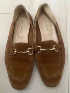 美品FABIO RUSCONI ブラウン スエード ローファー