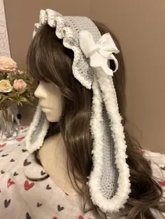 ヘッドドレス　バブーシュカ　ボンネット　ハンドメイド　かぎ針編み