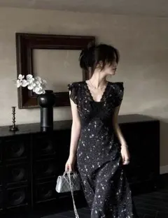 SHEIN ワンホン ワンピース ノースリーブ 花柄