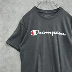 チャンピオン　ブランドロゴ　定番デザイン　半袖Tシャツ　古着　ダークグレー　Ｍ