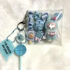 ガチャ詰めポーチ 水色 ブルー系