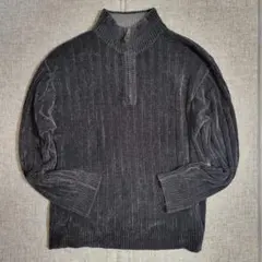 GIANNI VALENTINO ハーフジップ リブ ブラック コーデュロイのサムネイル