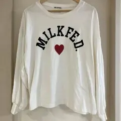 MILKFED. ロゴ ハートプリント 長袖Tシャツ ホワイトのサムネイル