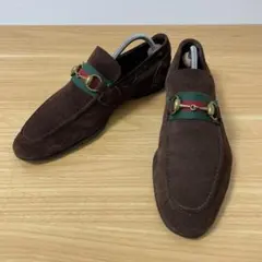 グッチ　ホースビットローファー　スエード　ブラウン　6