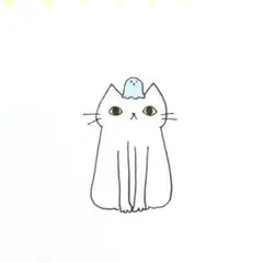 【1165】【白猫の絵】オリジナル手描きアナログイラスト原画　自作創作アート作品