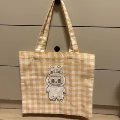 ラブブ　トートバッグ イエローギンガムチェック