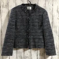 J.PRESS オンワード樫山 ノーカラー ツイード ジャケット