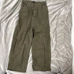 JEANASIS ラップデザインデニムワイドストレートパンツ ブラウン