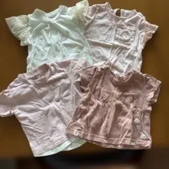 70から80サイズの女の子のTシャツ4枚セット