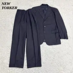 美品 NEWYORKER BAA6 ウール セットアップスーツ ネイビーのサムネイル
