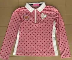 VIVA HEART ピンク ドット柄 ゴルフシャツ 40